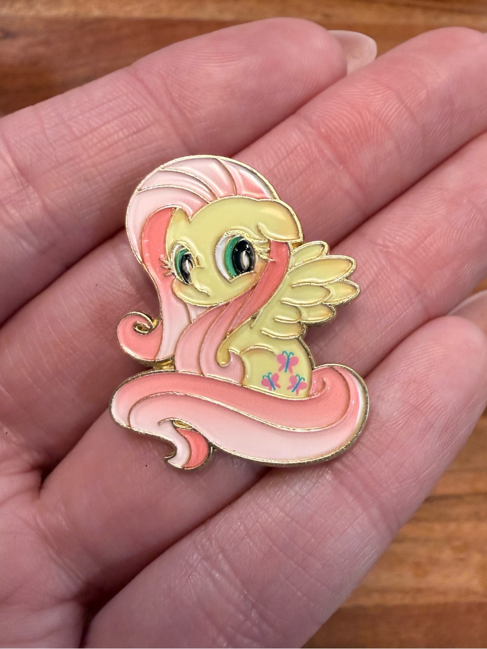 Yellow & Pink Enamel Pony Brooch - Brand: